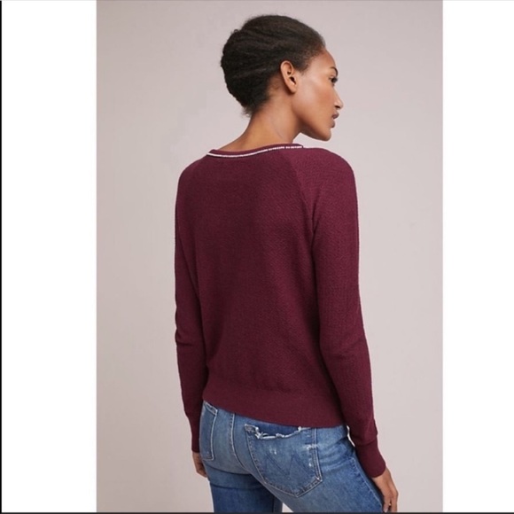 Anthropologie Field Flower pearled bow sweater XS NWT - Picture 2 of 5